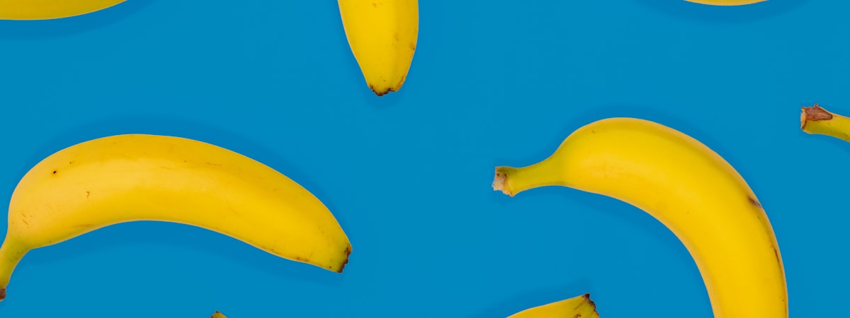Bananas on a blue background